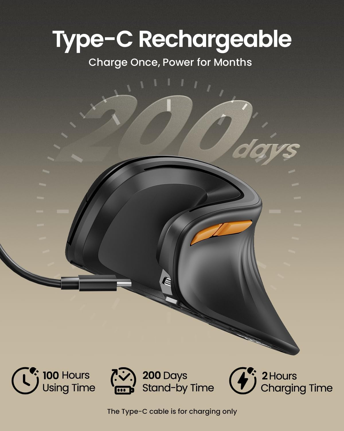 EM11 Ergonomic Vertical Wireless Mouse